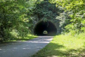 På tunnelns bortre sida möts man av bara skog…!
